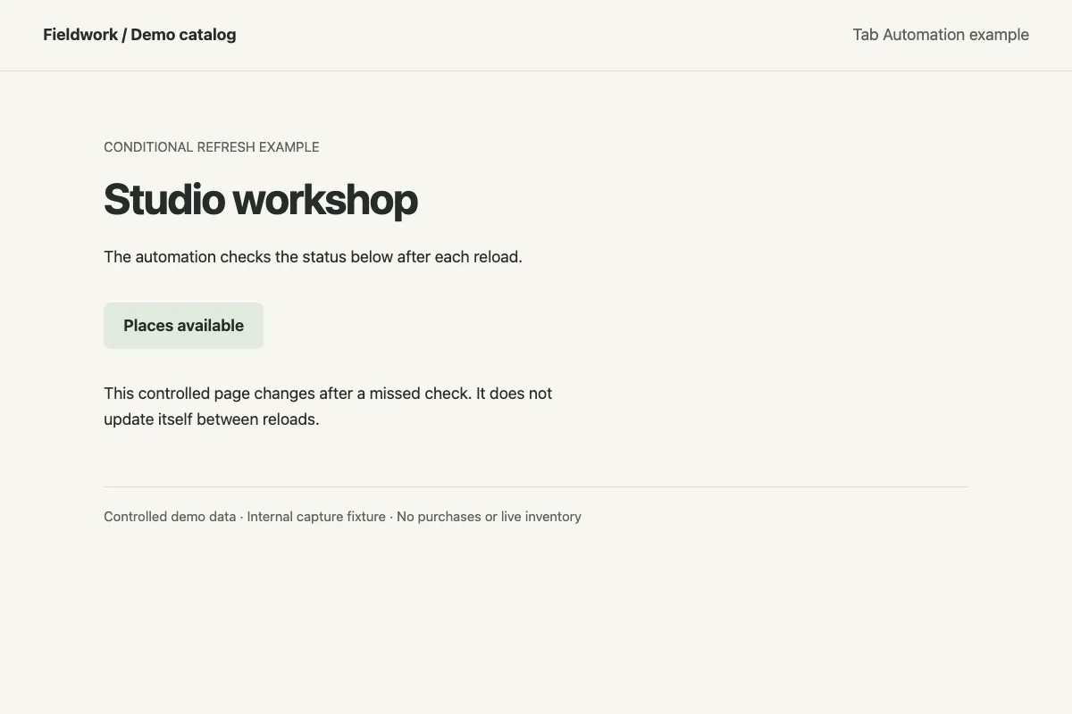 The same workshop page showing Places available after a reload.